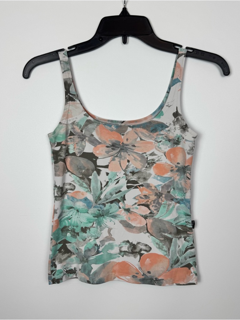 Abrand Floral Scoop Tank in Coral & Aqua